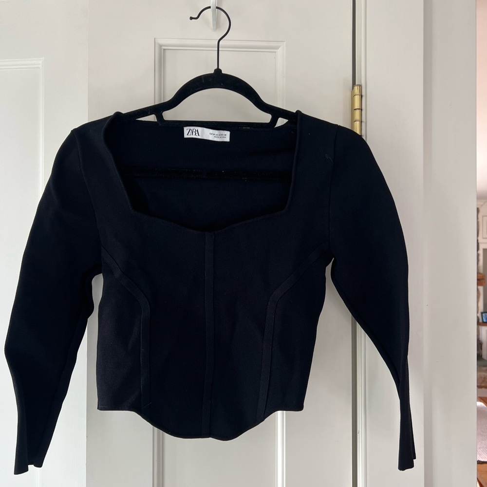 Black Zara stretch top